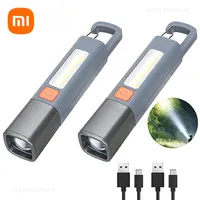 Xiaomi Super Bright LED Flashlight Torch Light With Hook Camping Light USB Rechargeable Zoomable Outdoor Waterproof Flashlight