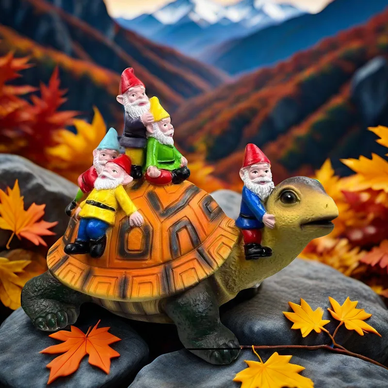 

Garden Gnome Turtle Statues Yard Art Resin Figurine Decorations For Outdoor Garden and Patio Lawn