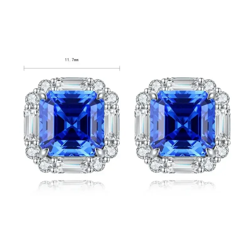 

RUIF 2024 Hot Sale S925 Silver Main Stone 6.34ct Lab Grown Cobalt Spinel Earrings Jewelry Ladies Party Gift