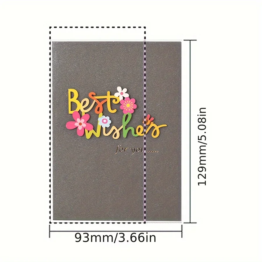 Set, Universal Card Retro Wood Carving Patch Mini Blessing Greeting Card Sending Paper Envelope Business Greeting Card Birthday