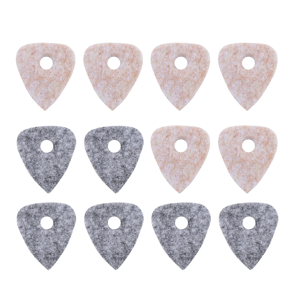 12 Pcs Felt Guitar Picks Portable for Electric Ukulele Plectrum Compact Practicing Stringed Instrument Bass