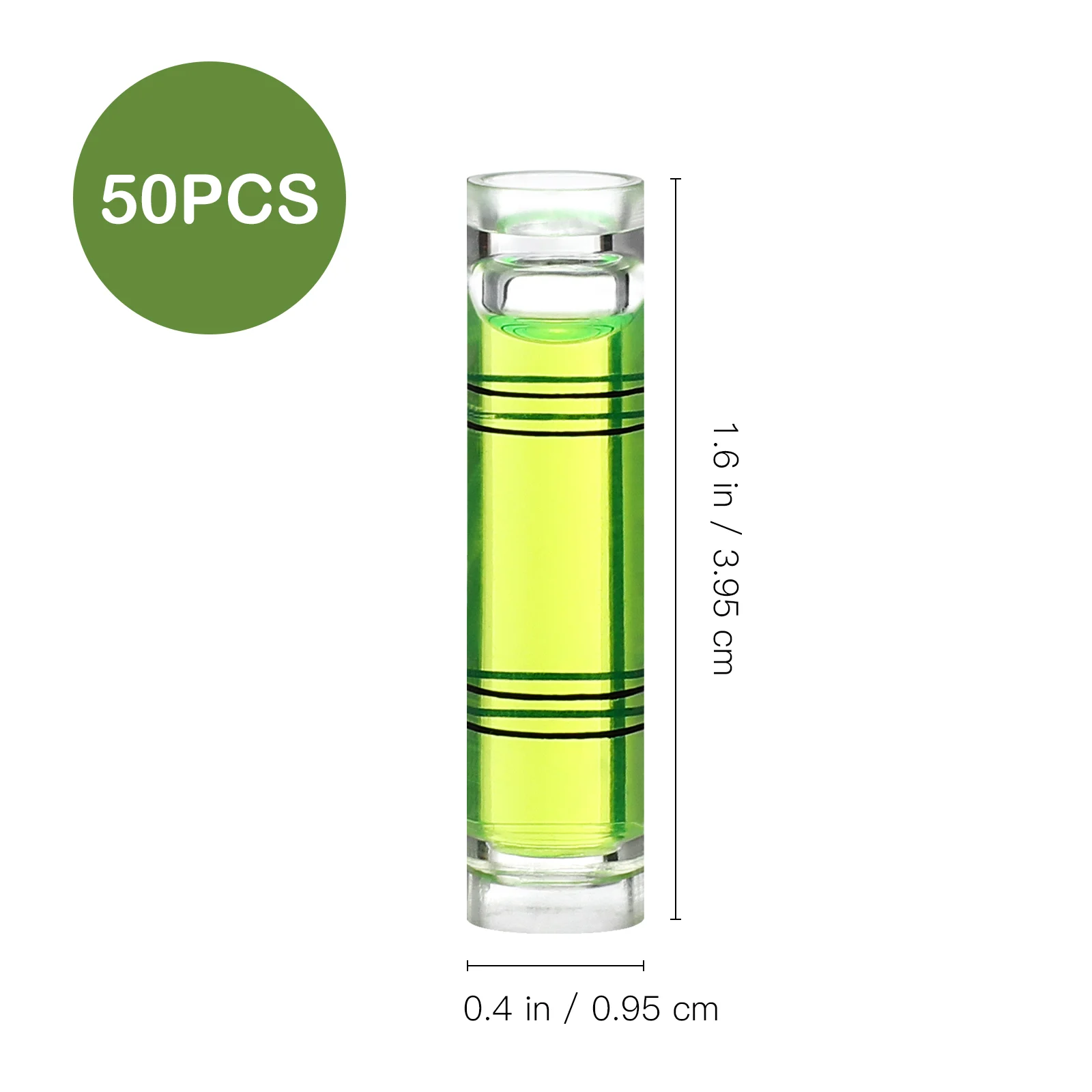 50 peças instrumento de nivelamento régua bolha espírito fluorescência alta precisão horizontal redondo