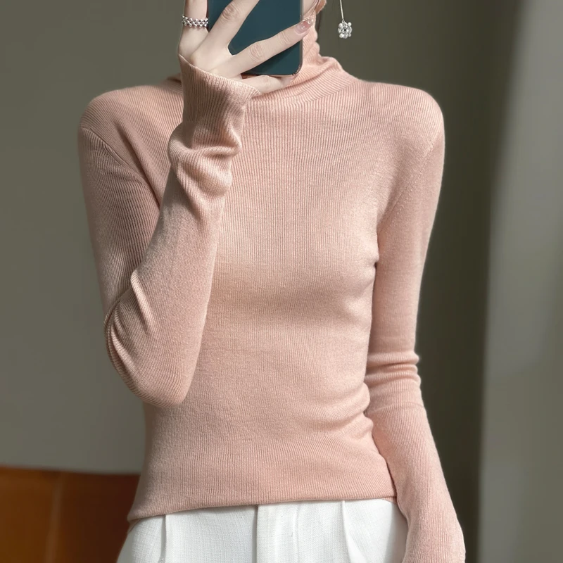 2023 New Cashmere Sweater Women turtleneck  Pullover Long Sleeve Winter Knitted Sweater Warm High Quality Jumper