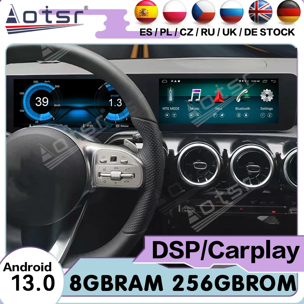 Android Carplay Car Radio Stereo Player For Mercedes Benz A180 2017~2020 GPS Navigation Automotive Multimedia IPS Head Unit