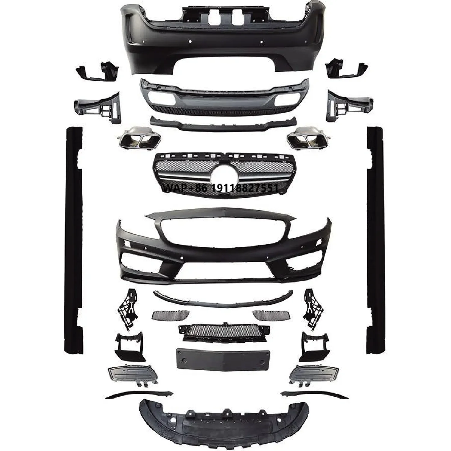 

High Quality PP car bumpers For Mz W176 2013 2014 2015 Upgrade To A45 Body Kit