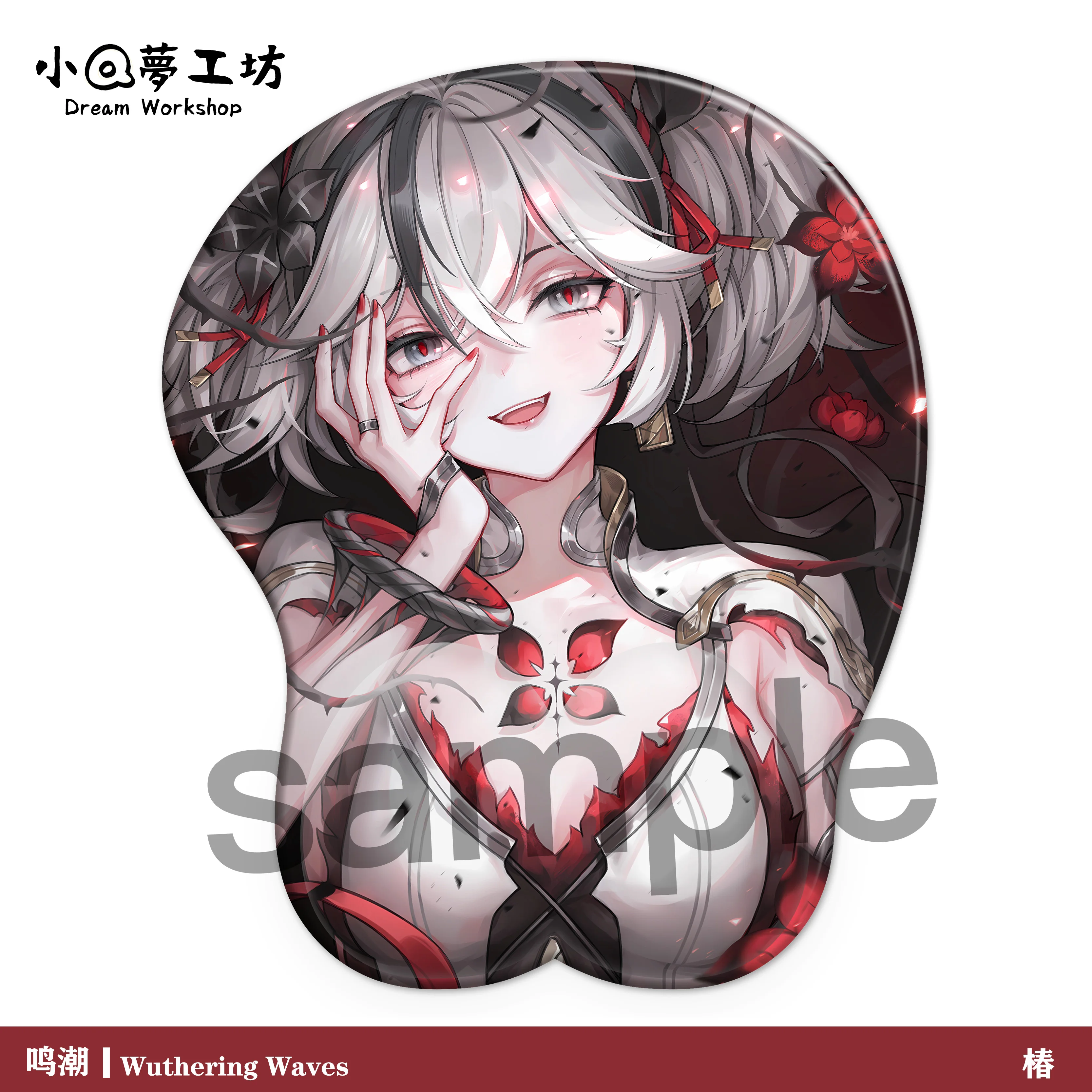 

Wuthering Waves Camellya Cartoon 3D Soft Silica Gel Mouse Pad Wrist Rest Keyboard Cosplay Desktop Playmat Gift
