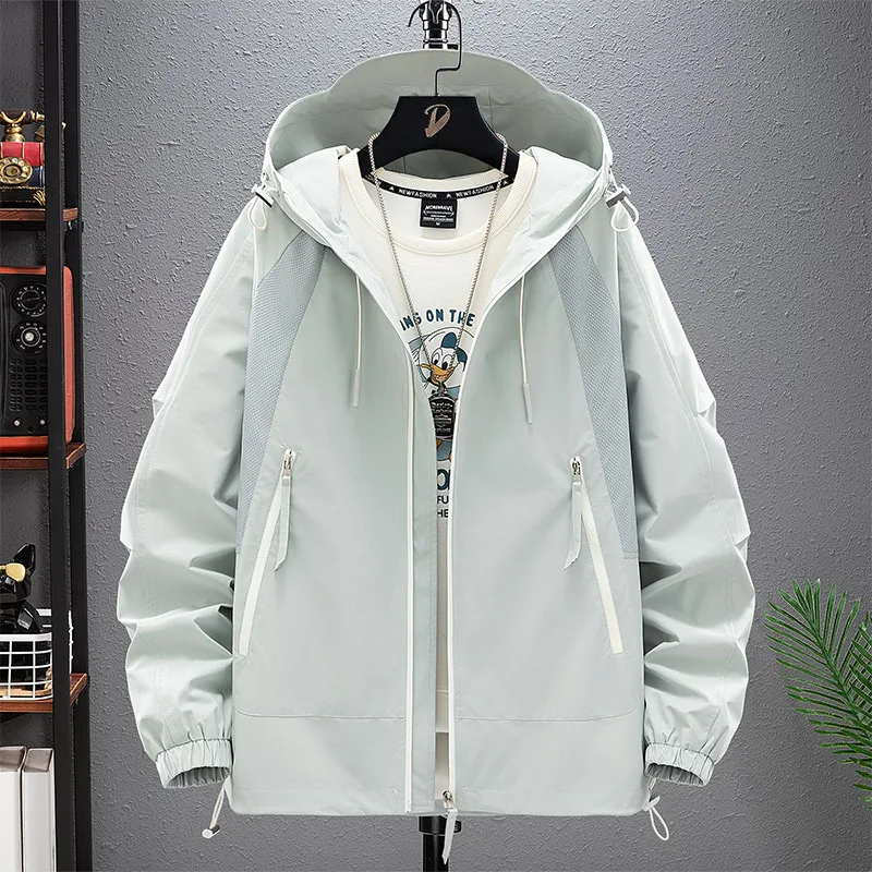 M-8xL plus-size jacket, cargo plus hooded outdoor hardshell jacket, casual autumn and winter coat, windproof warm jacket