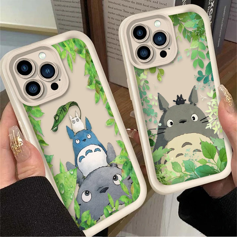 لطيف الكرتون T-Totoro جراب هاتف آيفون 17 الهواء 16 16E 15 14 13 12 11 برو ماكس X XS X S ماكس XR SE 2020 SE4 7 8 غطاء سيليكون