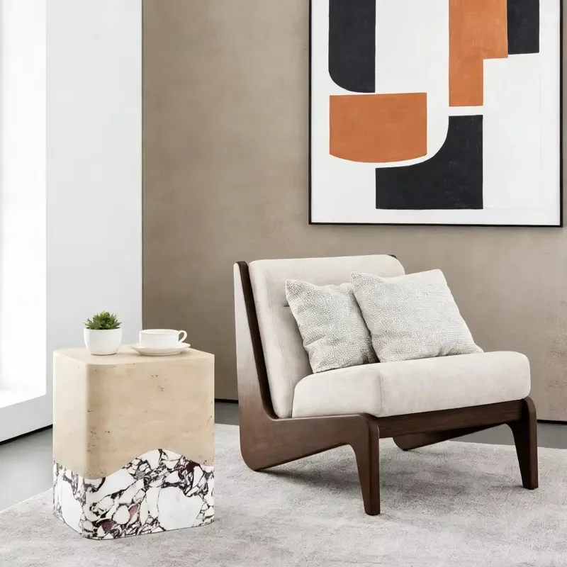 Mid-Century Modern Bentwood Chaise Lounge Chair Ash Wood Frame Eco-Friendly Upholstered Linen Blend Cushions Organic Living