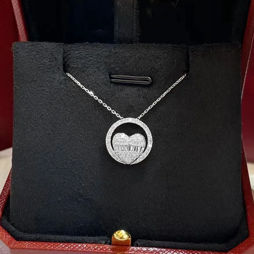 Fashion choice hollow out heart-shaped necklace high-quality exquisite inlay diamonds collar chain wedding jewelry