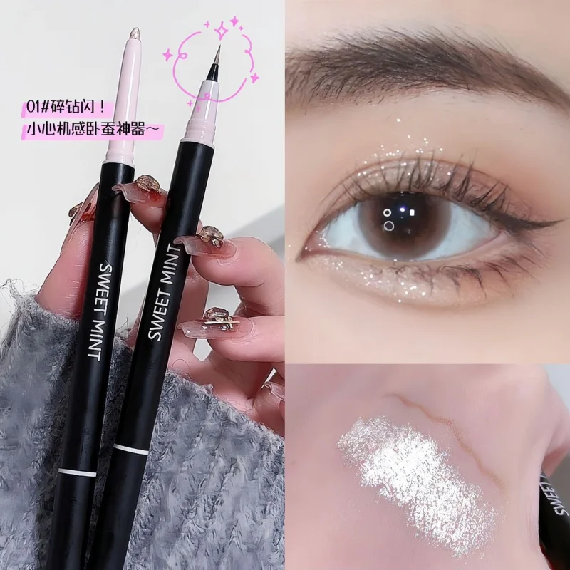 Penna per ombretti a doppia testa SWEET mittheart evidenzia il contorno Eyeliner schiarente a doppio uso