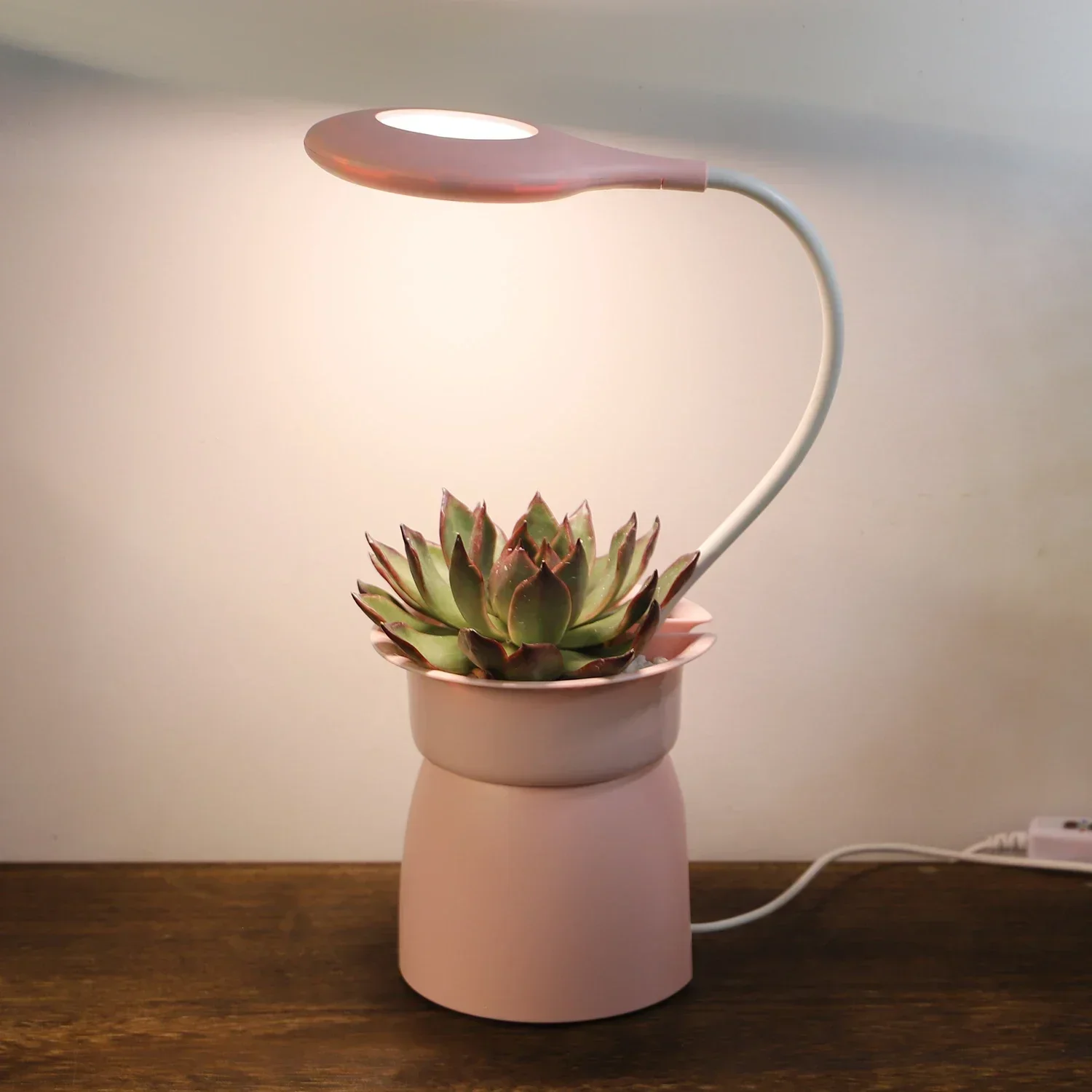 

Desktop Decor Smart Mini Garden Indoor Succulent Pot Planters with Grow Light Dimmable Spectrum also as Pen Holder Night Light