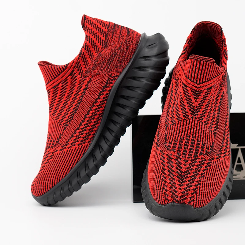 

Men's Women Running Shoes Comfortable Slip on Sneakers Man Socks Shoes Lightweight Knit Breathable Casual Outdoors Sneakers