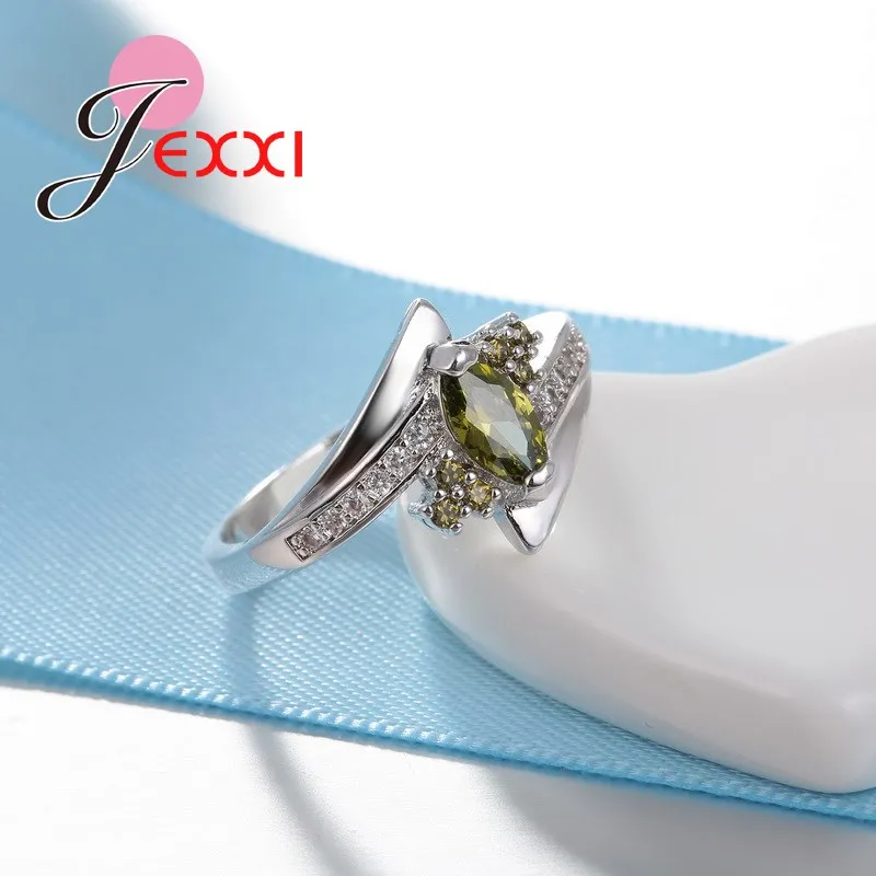 Fashion 925 Sterling Silver Finger ring For WomenShiny Color Cubic Zirconia Wonderful Gifts For Girls/Ladies Top Sale