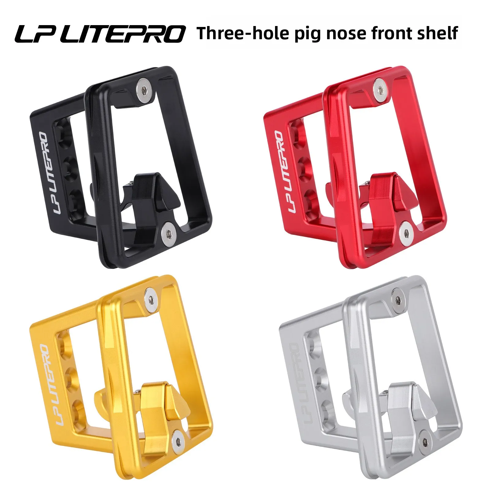 

Подходит для складного автомобиля Xiaobu, крепление для сумок Dahang, 3-х отверстный держатель из алюминиевого сплава, передняя полка, крепление на сиденье, передний багажник.