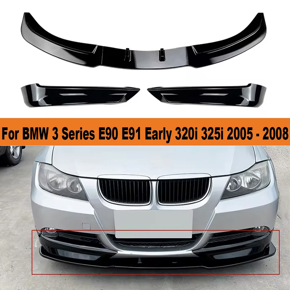 

Front Bumper Lip Splitter Diffuser Body Kit Spoiler Bumper Guard Protector For BMW 3 Series E90 E91 Early 320i 325i 2005 - 2008