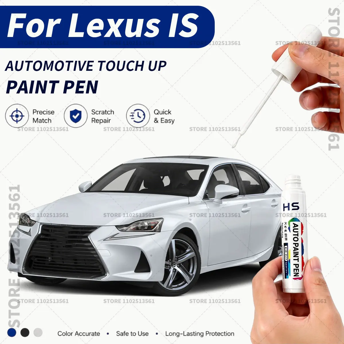 For 1998-2026 Lexus IS Car Touch Up Paint Pen Scratch Chip Repair Paint UItra White Incognito Atomic Silver Grecian Water Blue