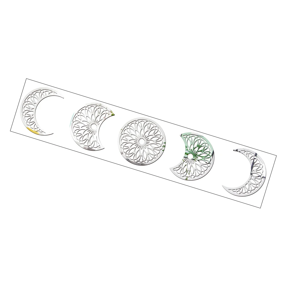 

1 Set 3D Crescent Moon Wall Sticker Self-Adhesive Acrylic Mirror Decal For Home Bedroom Living Room Bathroom Office Decor Diy