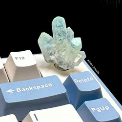 Cute Luminous Crystal Knob Keycaps Transparency Resin Knob Custom Key Caps for NJ80/F75 Mechanical Gaming Keyboard Accessories