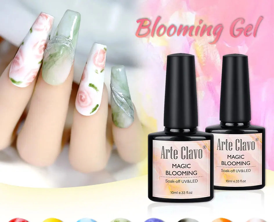 Arte Clavo Großhandel 10ml Blooming Gel UV LED Soak Off Blüte-Effekt Nagelkunst Gel-Lack für Dropshipping – Detail 2