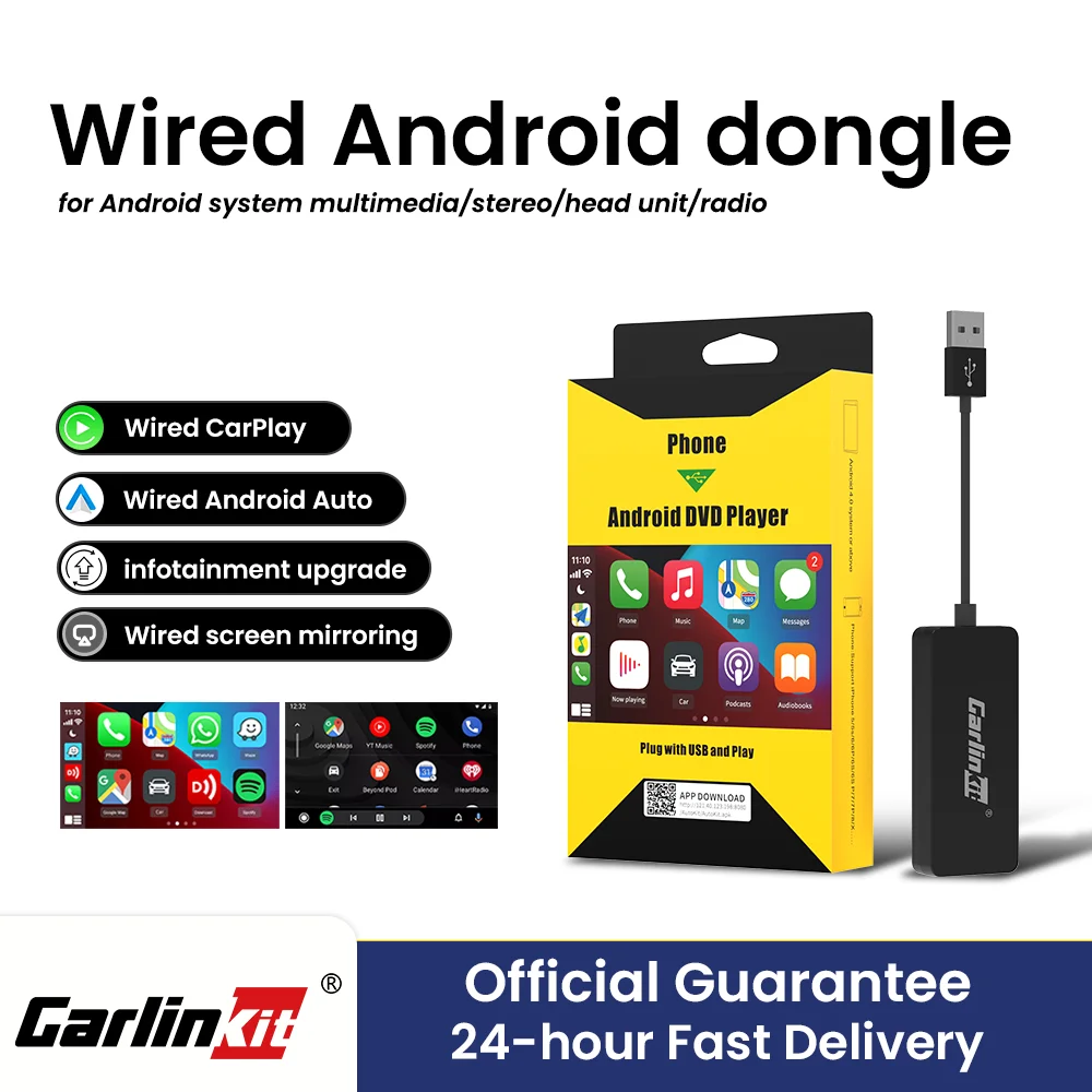 CarlinKit Carplay Android Auto Dongle Screen Mirroring Adpter for Android Car Radio Head Unit Multimedia Infotainment Upgrade