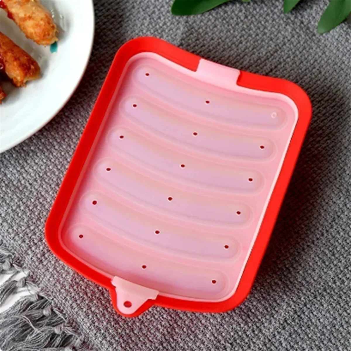 A96Q-Silicone fabricant de saucisses moule bricolage Silicone à la main Hamburger Hot Dog moule réutilisable accessoires de cuisine Gadget