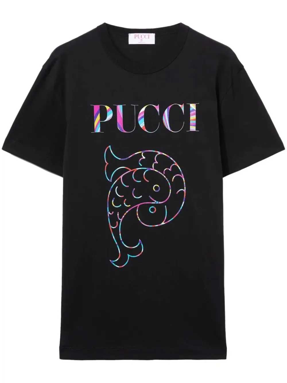 Summer Cotton PUCCI Women Clothing T Shirt Koi Pattern Print Casual T-Shirts Oversized Womens Short-Sleeved High-Quality Top Tee