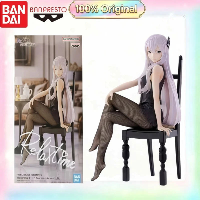 100% origineel, authentiek Banpresto Relax Time Echidna, een andere kleur, Re:Zero animefiguur, PVC, verzamelobject, geschikt voor tentoonstelling, cadeau, op voorraad.