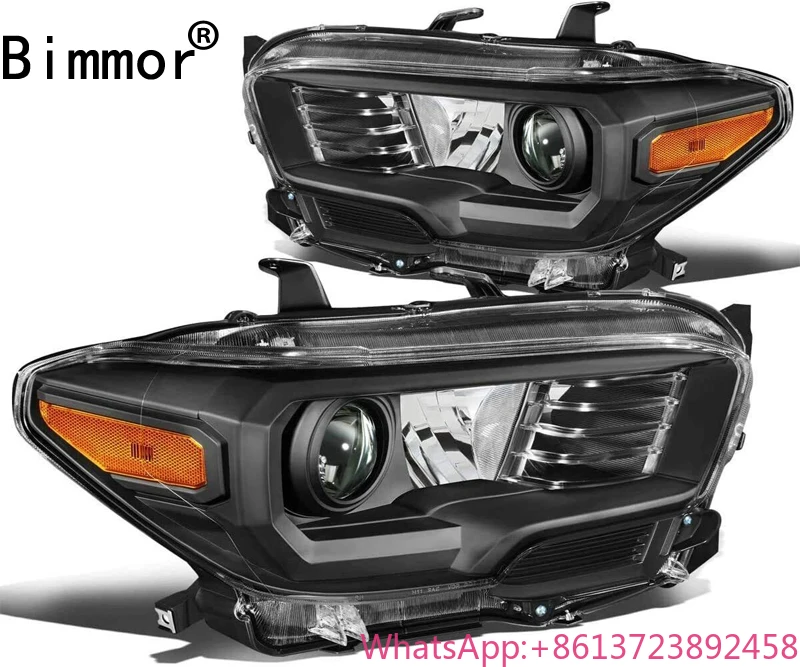 

Bimmor 3 Car Headlight for Toyota Tacoma 2016-2019 Xenon Head Light USA Version LED Daytime Running Light All Black Headlamp