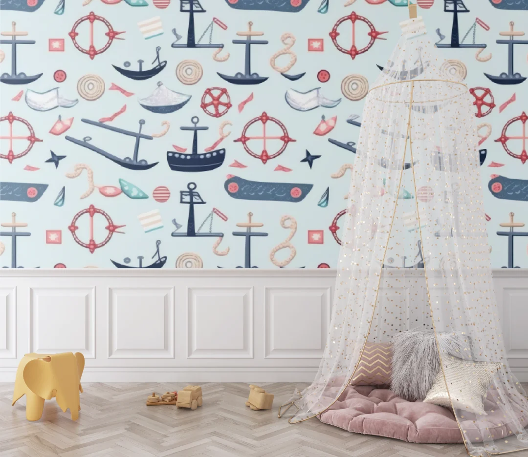 Customized Baby Room Mural Cartoon Navigation Wallpaper Kindergarten Baby Room Decoration Painting 3d wallpaper