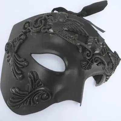 

Roman Soldier Mask Masquerade Halloween Party Cosplay Men Half Face Copper Exquisite Lightweight Unique Vintage Safe