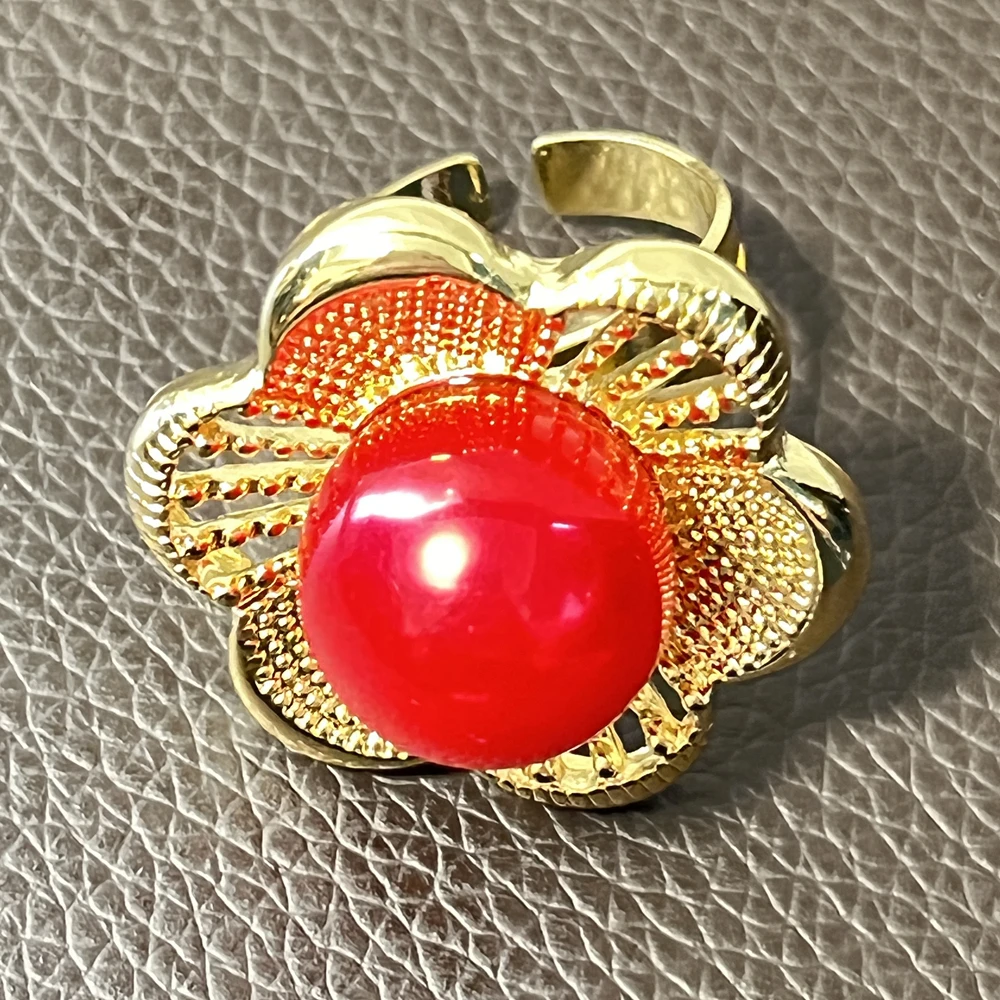 

Лидер продаж, кольца для девочек и женщин, позолоченные серебряные цветы, красный дизайн из бисера, дешевые свадебные подарки, наборы Yll