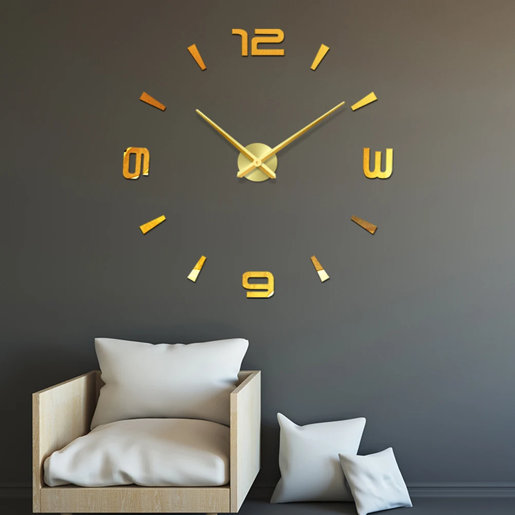 

Self Adhesive Wall Clock Silent Decor Large Fashion 3D Digital Led Mechanism Car Living Room Kids Bedroom Office Premium