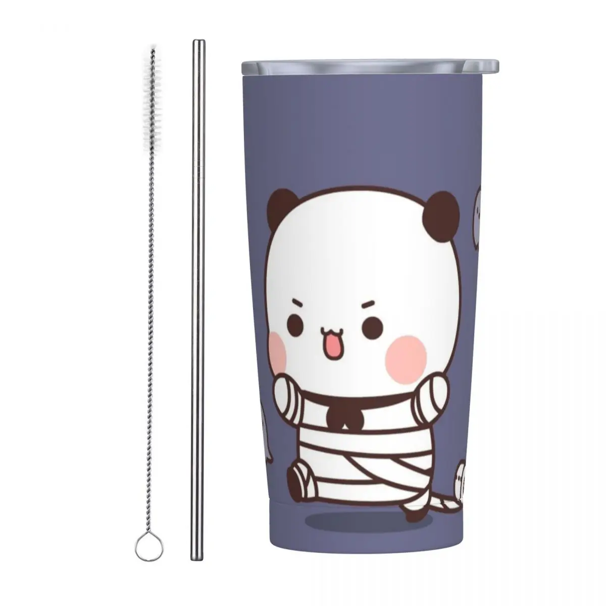 Bubu Dudu Stainless Steel Tumbler Kawaii Panda Travel Thermal Mug With Straws and Lid Large Mugs Cup Cold and Hot Water Bottle