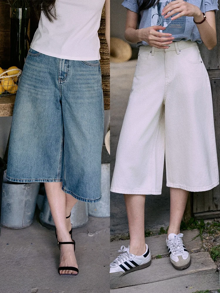 

Jicouture джинсовая серия с высокой талией, прямые джинсы, женские летние утягивающие свободные широкие хлопковые повседневные брюки