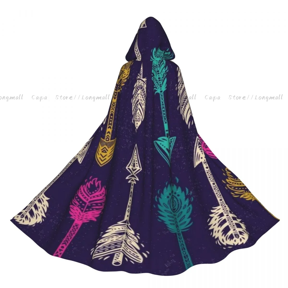 

Arrow Pattern Cloak Hooded Cosplay Costume Halloween Adult Long Party Cape