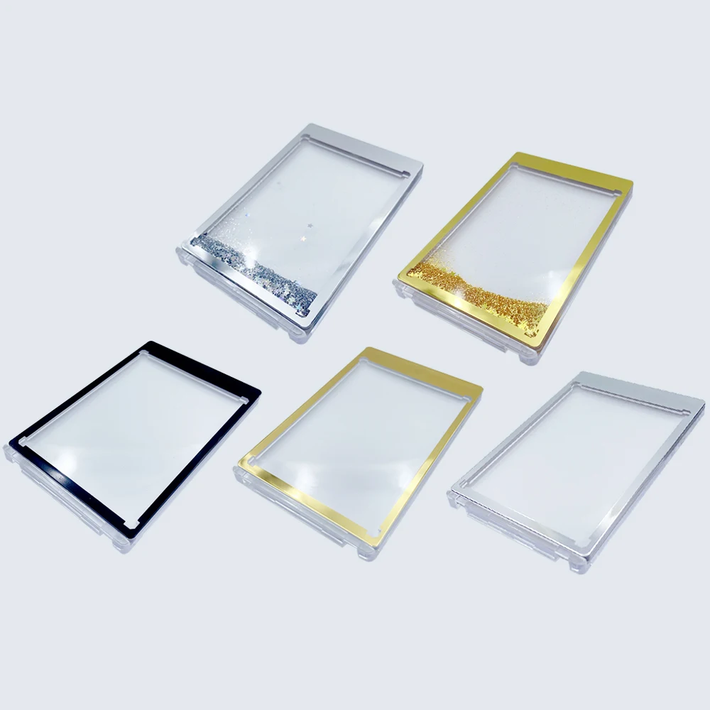 35PT Acrylic Magnetic Card Holder Fluid Sand One-Touch Transparent Collection Card Protecter Hard Plastic Card Display