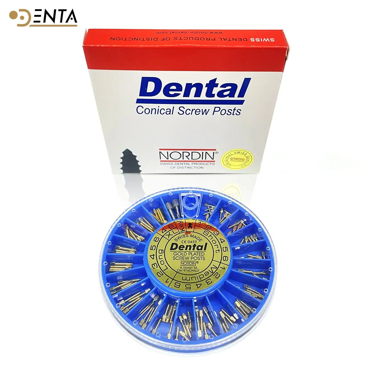 120pcs Gold Coated Endodontic Posts - Conical Design for Dental Restoration
