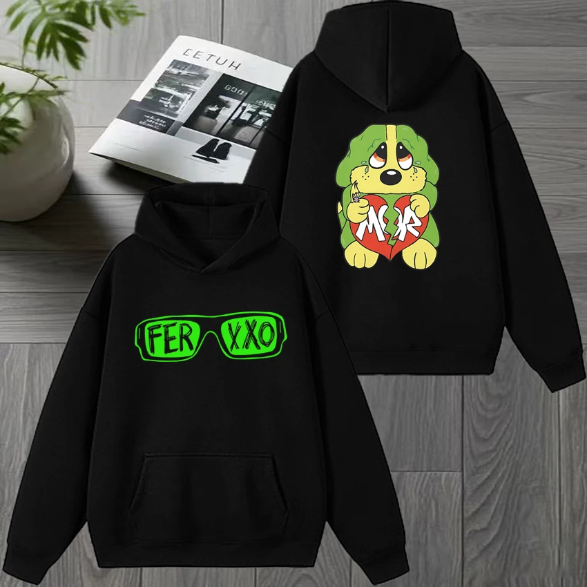 

Hot Rapper Feid Ferxxo Ferxxocalipsis Double Sided printed Hoodies Men women Fleece Casual Sweatshirt Unisex vintage pullovers