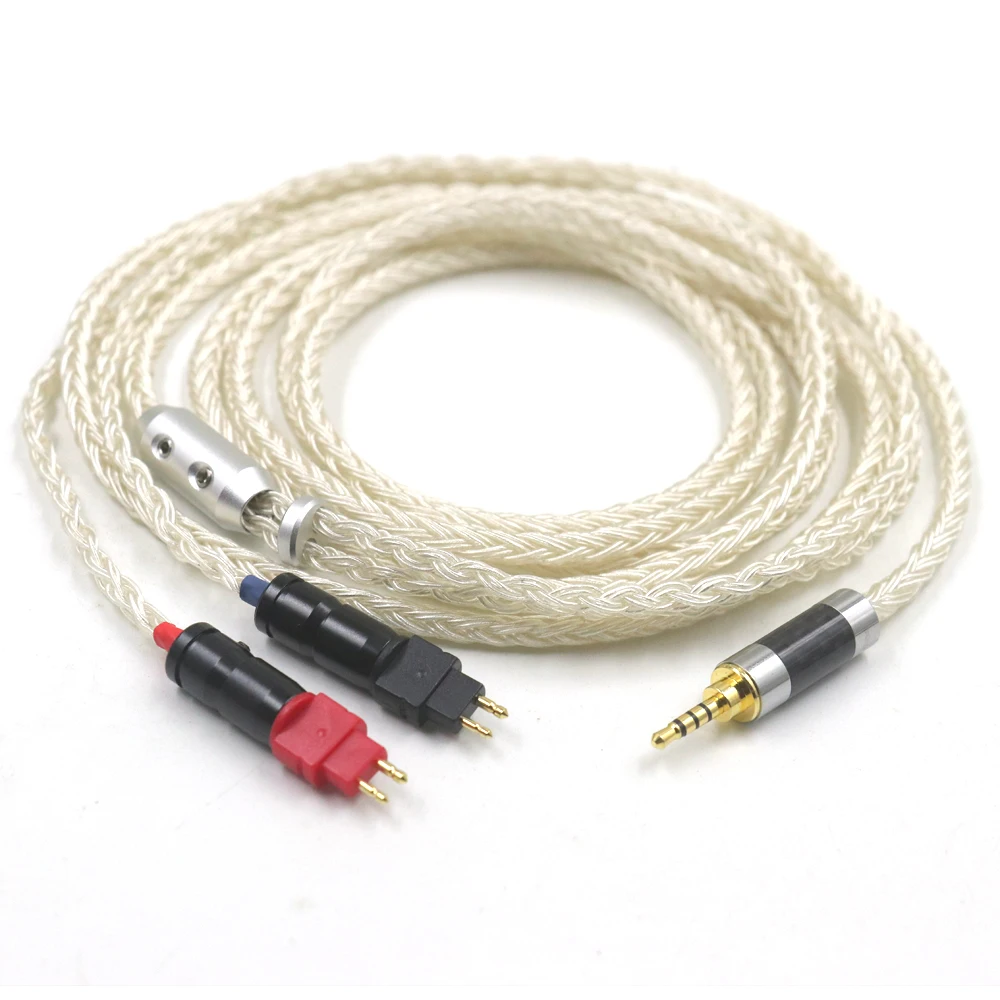 16 Core OCC Silver plated Upgrade Cable Balanced 2.5mm 4.4 6.5 XLR Earphone Cable For Sennheiser HD580 HD600 HD650 HD25