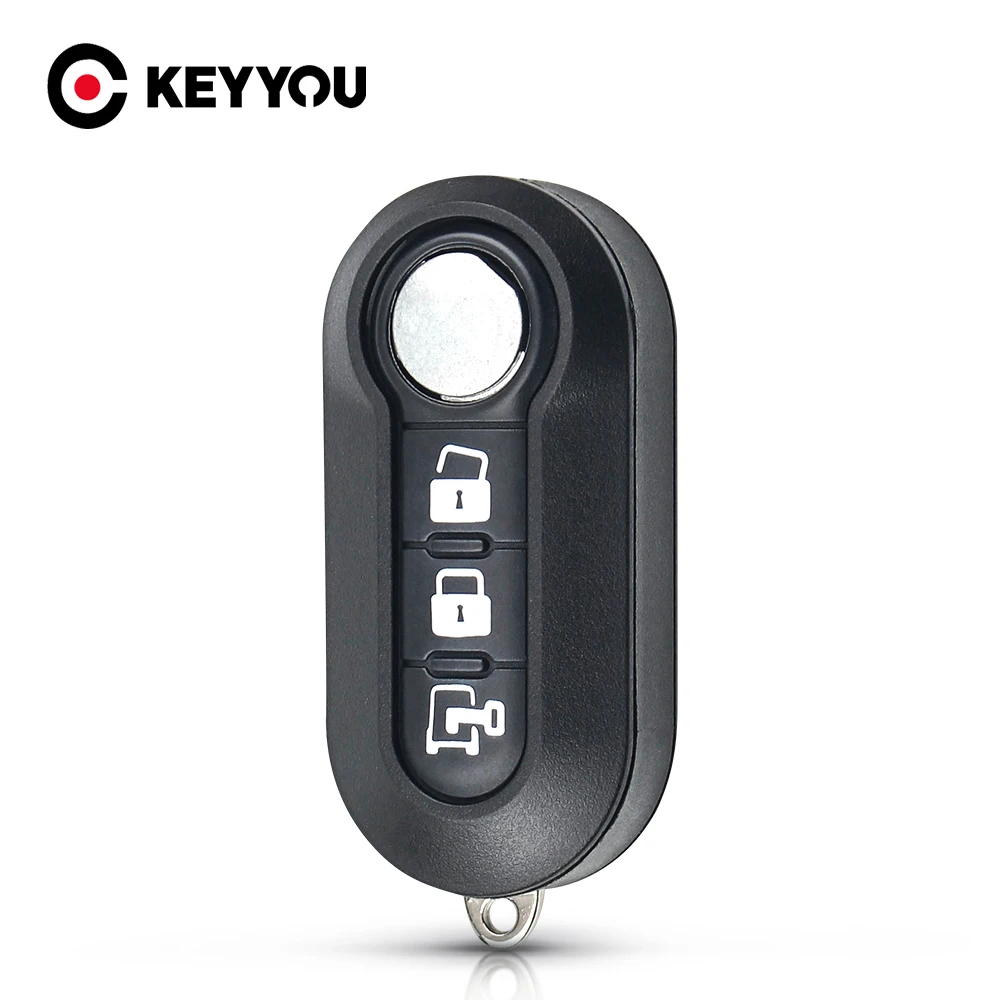 KEYYOU 3 pulsanti chiave a distanza per auto Shell Flip Key Pad custodia per Fiat 500 Panda Punto Bravo pulsante bianco Fob SIP22 lama nuovo Arrivel