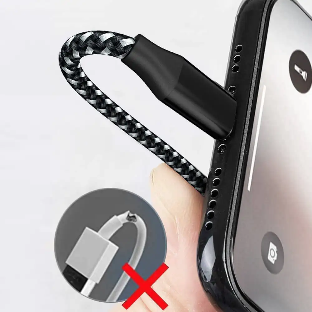 Type C Cable Mobile Phone Fast Charging USB For Samsung S20 Huawei Mate 40 Xiaomi 10 Nylon Braided Data Cord - náhled 4