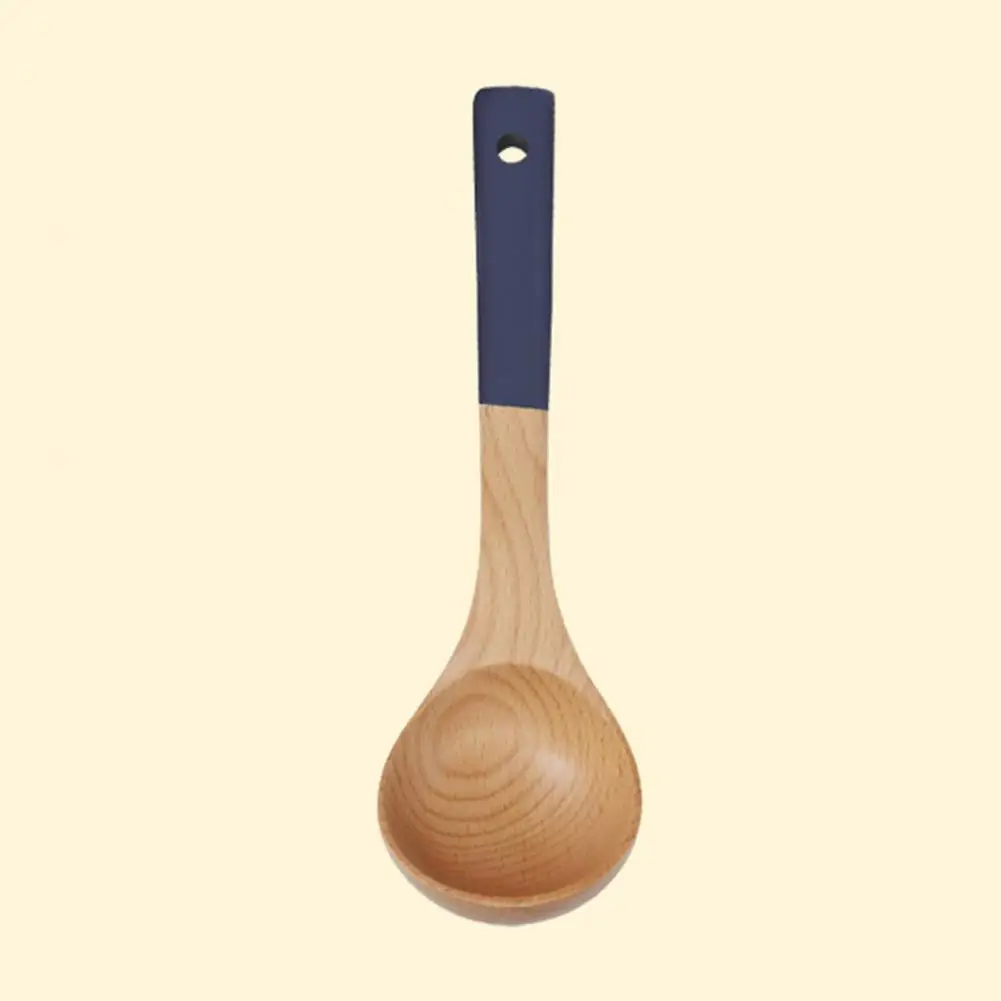 Cooking Utensils Set Stylish Wooden Utensils 5-piece Kitchen Utensils Set Anti-skid Long Handle Wooden Spoon Spatula for Home