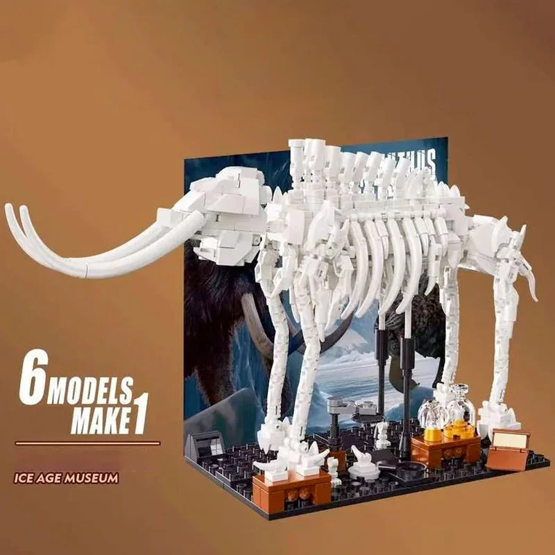 Creative Expert MOC DK 5027 Jurassic Ice Age Museum Dinosaur Fossil Mammoth Model 928PCS Building Blocks Brick Puzzle Toys Gift