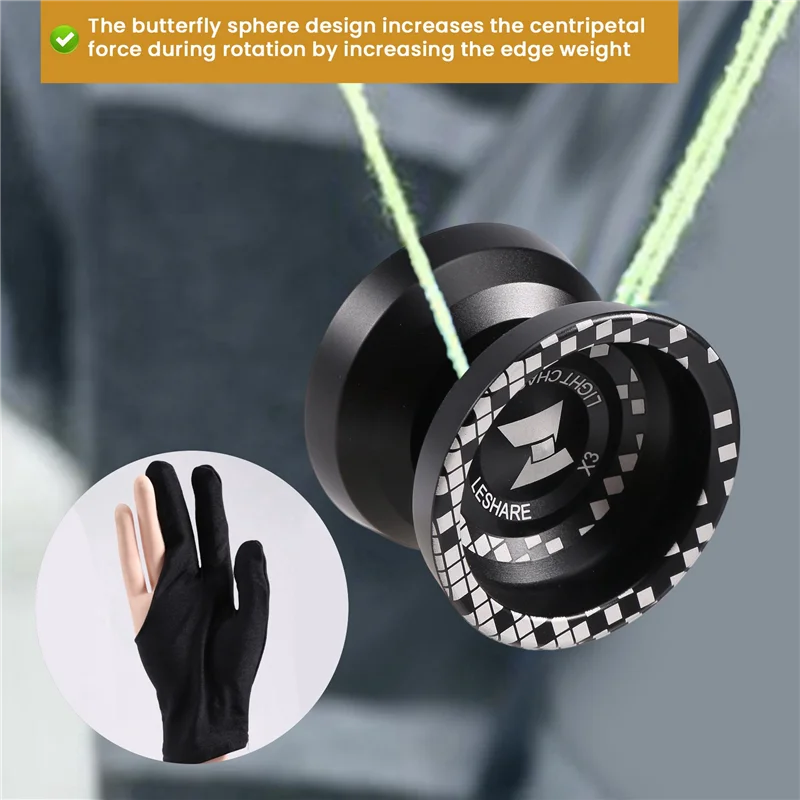 ODIES-Yo de compétition Weight CHASER X3, Yoyo en alliage pour débutants et tours d'entraînement avec gants et cordes