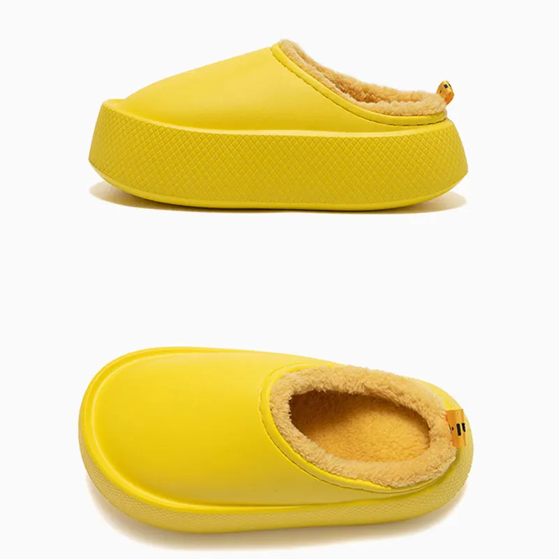 2024 Winter Thick Sole Cotton Slippers Fashion Trend Home Non-slip Breathable Slippers Waterproof Mute Warm Couples Cotton Shoes