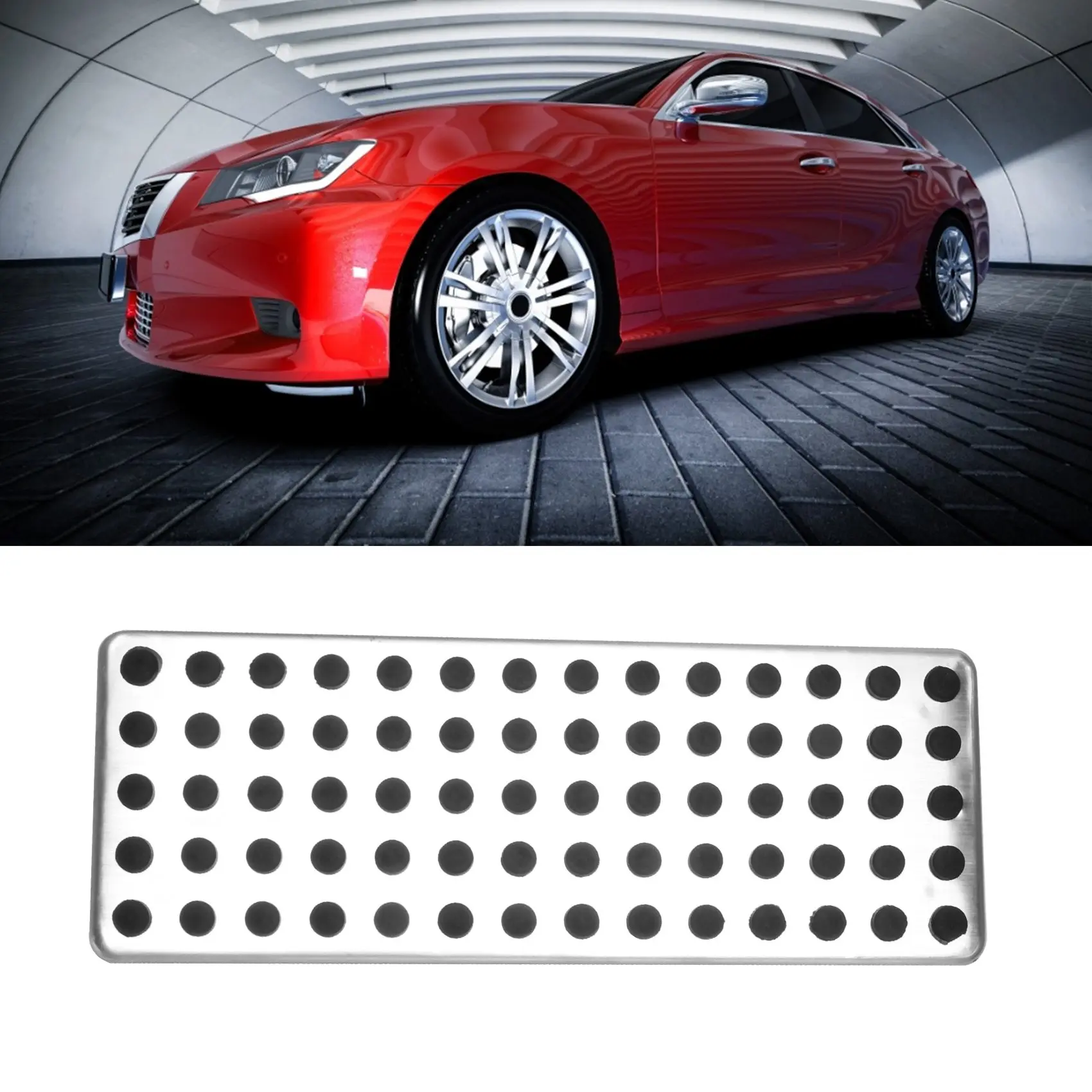 #56V (Silver)Steel Footrest Pedal Pad Cover for Mercedes Benz  Series Car Styling,Automotive Parts & Accessories
