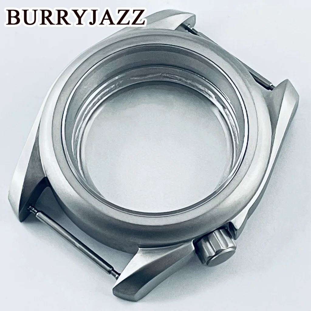 Burryjazz-シルバーウォッチケース,防水,滅菌ステンレススチールケース,3.8クラウン,nh35 nh36,40mm