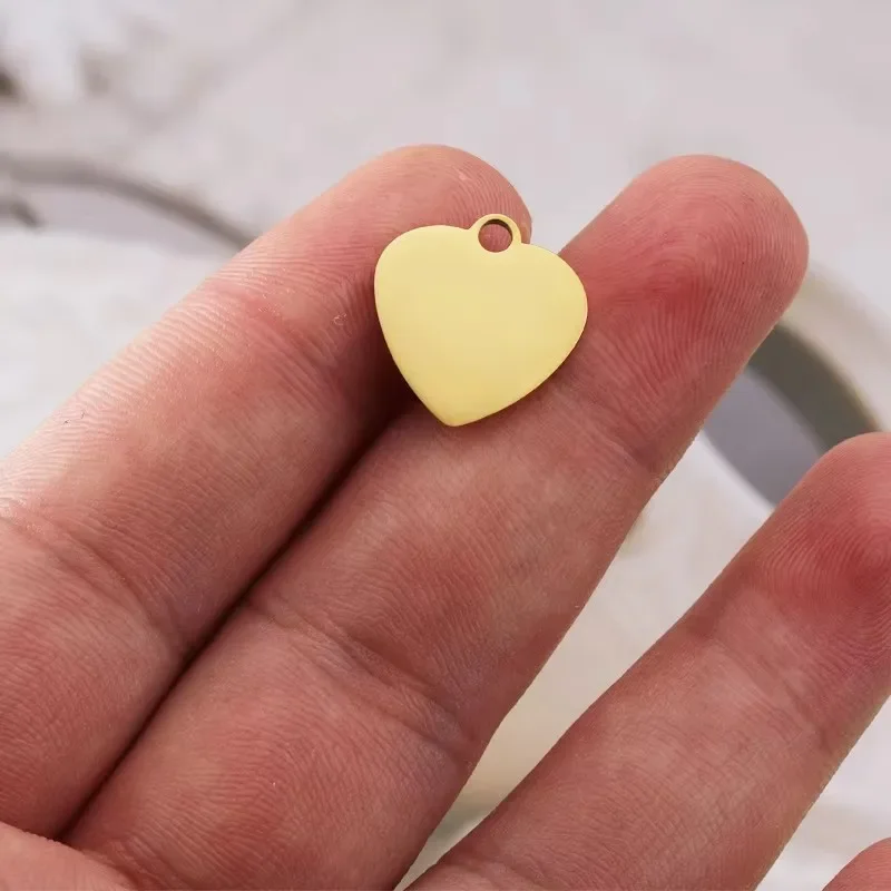 20piece/lot Mirror Polished Stainless Steel Love Heart 17*16mm Stamping Blanks Tags Charm Pendant Jewelry For Women DIY