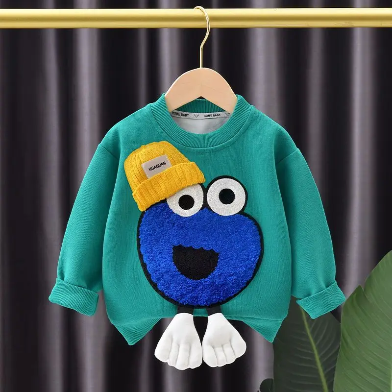 

Children's Clothing Sweater Spring Clothing Boys Spring and Autumn Tops 2023 Baby Fashion Loose Top round Neck Pullover